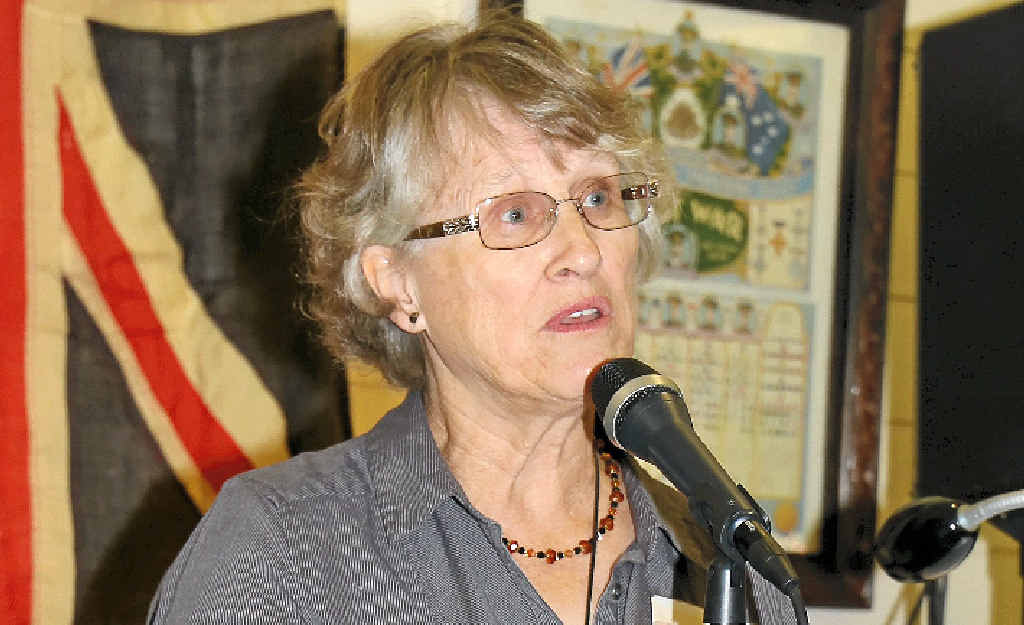 Warwick and District Historical Society president Janice Flood opens the display at the Pringle Cottage Museum.